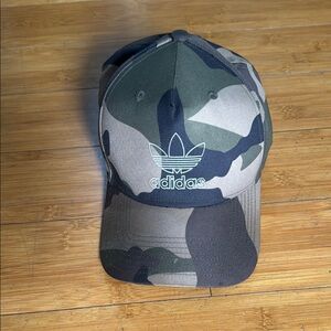 Adidas Green and Black Camouflage Cap